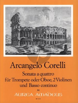 Corelli Sonate a Quattro in D-Major WoO 4 for Trumpet or Oboe, 2 Violins and Bc (Edited and Harpsichord by Willy Hess)