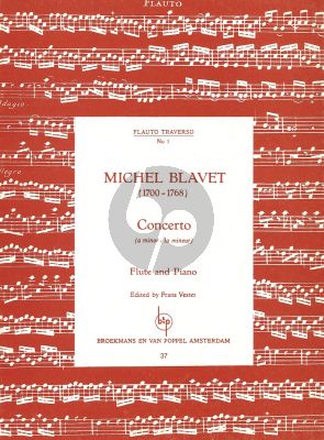 Blavet Concerto A-minor Flute and Piano (edited by Frans Vester)