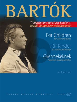 Bartok For Children (Fur Kinder) Violin and Piano (Ede Zathureczky)