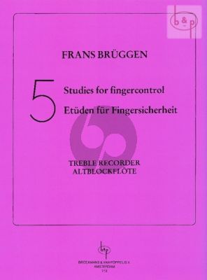 5 Studies for Fingercontrol for Treble Recorder