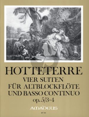 Hotteterre 4 Suiten Op.5 Vol.2 (No.3-4) Altblockflöte und Bc (ed. Manfredo Zimmermann)