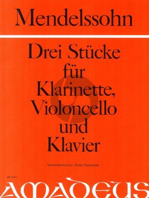 3 Stücke Klarinette [Bb]-Violoncello und Klavier