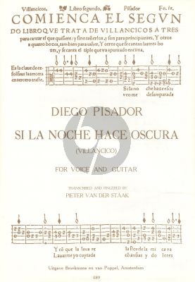 Pisador Si la Noche Hace Oscura (Villancico) Voice-Guitar (Pieter v.d Staak)