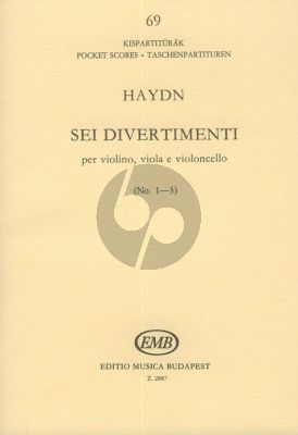 Haydn 6 Divertimenti (No.1 - 3) (Study Score)