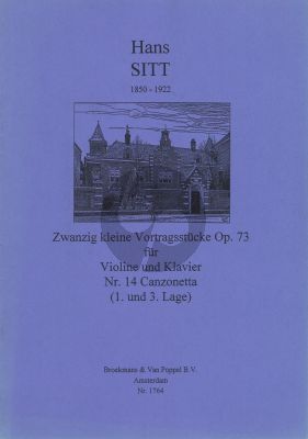 Sitt 20 Kleine Vortragsstucke Op.73 No.14: Canzonetta Violine - Klavier