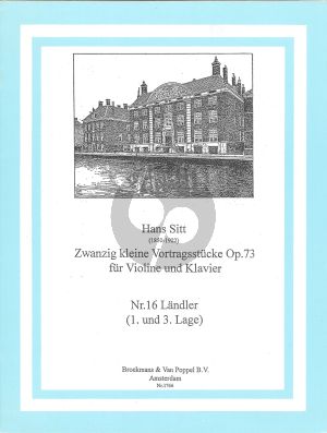 Sitt 20 Kleine Vortragsstucke Op.73 No.16: Laendler Violine - Klavier