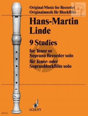 9 Studien Sopran- oder Tenorblockflöte