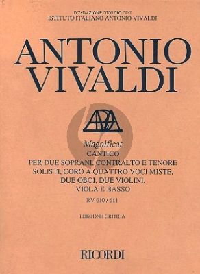 Vivaldi Magnificat RV 610 - 611 2 Soprani-Alto-Tenore-SATB- 2 Oboes- 2 Vi-Va-Bc (Score) (Edizione Critica Talbot)