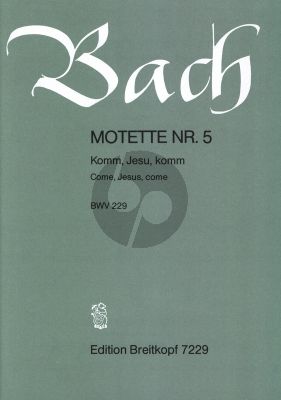 Bach Komm Jesu Komm BWV 229 SATB-SATB und Klavier (Herausgeber Rainer Weber)