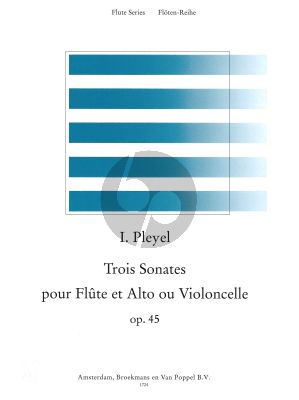 Pleyel 3 Sonates Op.45 Flute-Viola.[Vc.]) (Parts) (edited by Eberhard Grunenthal)