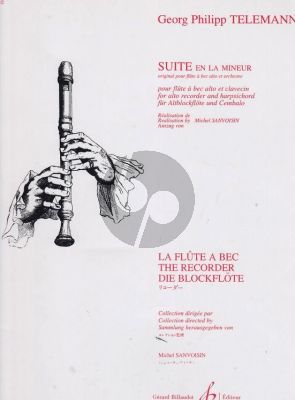 Telemann Suite La Mineur TWV 55:a2 Flûte a bec alto-Bc (Sanvoisin) (Difficile [7])
