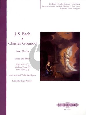 Bach Ave Maria High -G / Medium -F / Low -D Voice (lat.-fr-engl.) (with optional Violin Obligato)