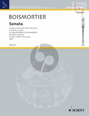 Boismortier Sonate D-Dur Sopran oder Tenorblockflote und Bc (Hugo Ruf)