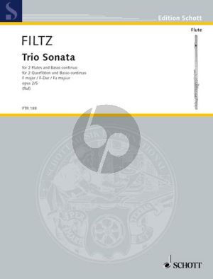 Filtz Trio Sonata F-Major Op. 2 No. 5 2 Flutes with Bc (Hugo Ruf) (Grade 3)