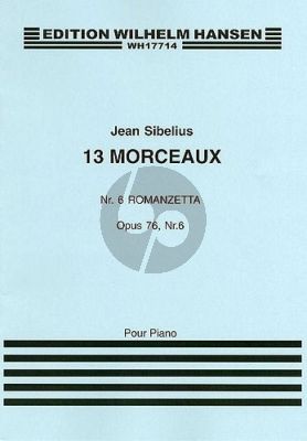 Sibelius 13 Morceaux Op.76 No.6 Romanzetta for Piano