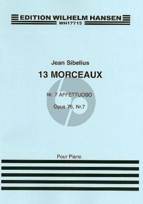 Sibelius 13 Morceaux Op.76 No.7 Affettuoso for Piano