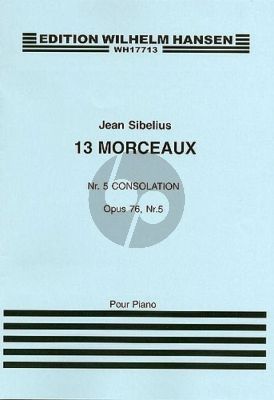 Sibelius 13 Morceaux Op.76 No.5 Consolation for Piano