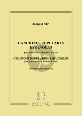 Nin Chansons Espagnoles 4 Female Voices-Piano