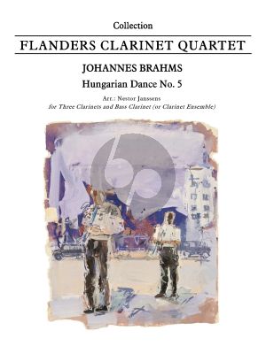 Brahms Hungarian Dance No.5 (arr. N. Janssens) (3 Clarinets-Bass Clarinet) (Score/Parts)