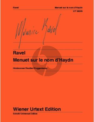 Ravel Menuet sur le nom d'Haydn (Wiener Urtext) (Hirsbrunner/Reutter/Roggenkamp)
