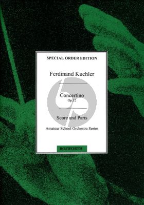 Kuchler Concertino Op.12 Violin-Orchestra Score and Parts (1st to 3rd Position)