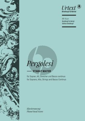 Pergolesi Stabat Mater Soprano-Alto soli-String Orch.-Bc. Vocal Score (edited by Helmut Hucke)