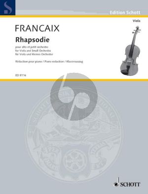 Francaix Rhapsodie (1946) Viola and Small Orchestra (piano red.by Gunter Dornheim)