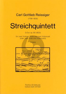 Reissiger Quintett G-dur Op.90 (1833) 2 Violinen-Viola-Violoncello Stimmenset (Chr. Vitalis)