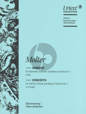 Molter Konzert Nr.1 A-dur for Clarinet in A or D and Basso Continuo (Becker-Obst)