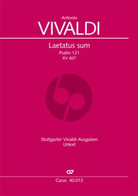 Vivaldi Laetatus Sum Psalm 121 RV 607 SATB, Vl, Va, Bc (Partitur) (Wolfgang Horn)