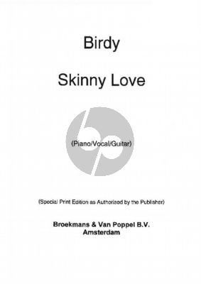 Birdy Skinny Love Piano/Vocal/Guitar