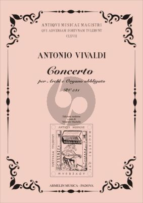 Vivaldi Concerto D Minor RV 541 Violin-Strings-Organ Obl. and Bc (Score/Parts) (edited by Maurizio Machella)