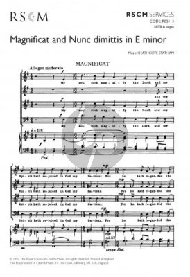 Statham Magnificat and Nunc Dimittis e-minor SATB-Organ