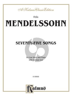 Mendelssohn 75 Songs Low Voice and Piano