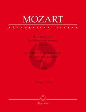 Mozart Concerto for Violin and Orchestra No.1 in B-flat major KV 207 Full Score