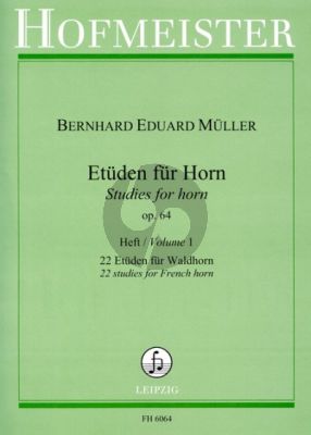 Muller Etuden Op. 64 Vol. 1 22 Etuden Waldhorn