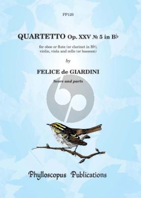 Giardini Quartetto op.XXV No.5 B-flat Oboe-Violin-Viola- Violoncello (Score/Parts)