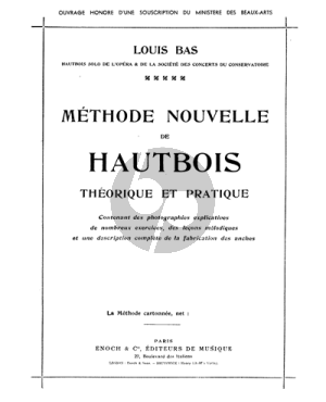 Bas Méthode Nouvelle de Hautbois Théorique & Pratique