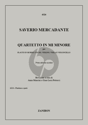 Mercadante Quartetto e-minor Flute-Violin-Viola and Violoncello (Score/Parts) (edited by Anne Mancini and Gian-Luca Petrucci)