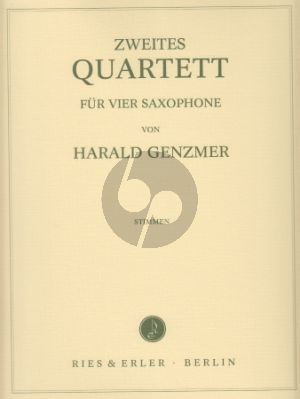 Genzmer Quartett No.2 GeWV 345 4 Saxophonen (SATB) (Part./Stimmen) (1985/86)