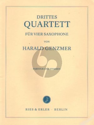 Genzmer Quartet No.3 GeWV 348 4 Saxophonen (SATB) (Part./Stimmen) (1989)