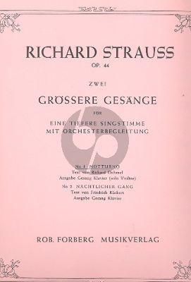 Strauss Notturno Op.44 No.1 (Dehmel) Low Voice-Solo Violin-Piano)