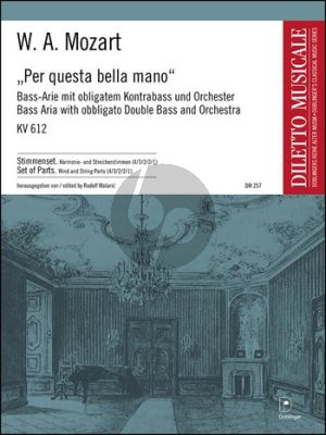 Mozart Per Questa bella Mano KV 612 Bass/Bariton-Kontrabass und Orchester Partitur (Malaric)