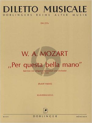 Mozert Per Questa bella Mano KV 612 (Bass/Bariton-Kontrabass und Klavier (Malaric)