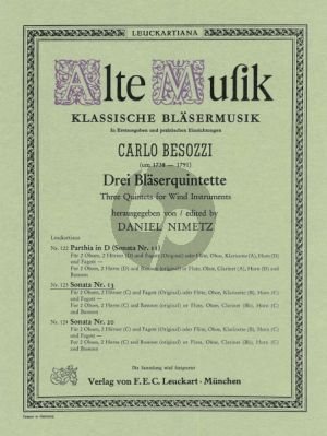 Sonate No. 13 für 2 Oboen, 2 Hörner (C) und Fagott (Original) oder Flöte, Oboe, Klarinette (B), Horn (C) und Fagott