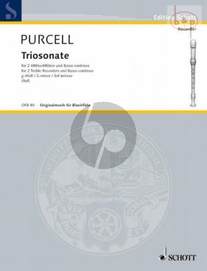 Purcell Trio Sonata g-minor 2 Treble Recorders and Bc (edited by Hugo Ruf)