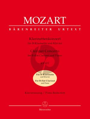 Mozart Konzert KV 622 Klarinette-Orchester (KA) (Klar.in Bb) (ed. Martin Schelhaas) (Barenreiter-Urtext)