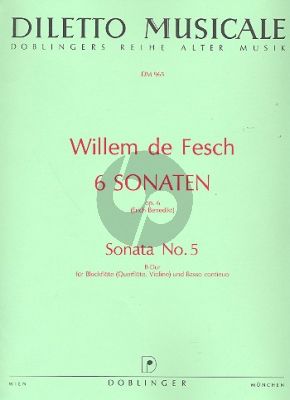 Fesch 6 Sonaten Op. 6 No.5 B-dur Altblockflöte und Bc (Erich Benedikt)