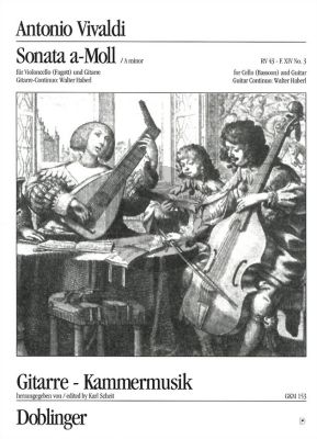 Vivaldi Sonate RV 43- F.XIV No.3 a-Moll fur Violoncello [Fagott] und Gitarre (Herausgegeben von Kal Scheit)