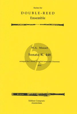 Mozart Sonata KV 448 2 Oboes- 2 English Horns- 2 Bassoons. (Score/Parts)